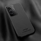 For Realme GT 6 HUIYI Leather Magnetic Phone Case(Black) - 1