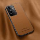 For Realme GT 6 HUIYI Leather Magnetic Phone Case(Brown) - 1