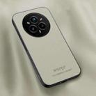 For Realme 14 Pro HUIYI Leather Magnetic Phone Case(White) - 1