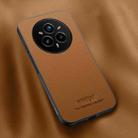 For Realme 14 Pro HUIYI Leather Magnetic Phone Case(Brown) - 1
