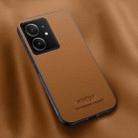 For Realme Neo7 SE HUIYI Leather Magnetic Phone Case(Brown) - 1