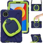 For Xiaomi Redmi Pad SE 8.7 Silicone Hybrid PC Tablet Case with Holder & Shoulder Strap(Navy Blue Lime) - 2