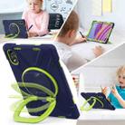 For Xiaomi Redmi Pad Pro 12.1 Silicone Hybrid PC Tablet Case with Holder & Shoulder Strap(Navy Blue Lime) - 3