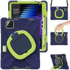For Xiaomi Pad 7 / 7 Pro Silicone Hybrid PC Tablet Case with Holder & Shoulder Strap(Navy Blue Lime) - 2
