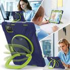 For Xiaomi Pad 7 / 7 Pro Silicone Hybrid PC Tablet Case with Holder & Shoulder Strap(Navy Blue Lime) - 3