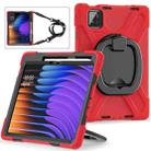 For Xiaomi Pad 7 / 7 Pro Silicone Hybrid PC Tablet Case with Holder & Shoulder Strap(Red) - 1