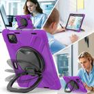 For Xiaomi Pad 7 / 7 Pro Silicone Hybrid PC Tablet Case with Holder & Shoulder Strap(Purple) - 3