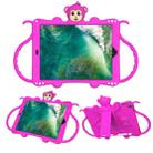 For iPad Pro 10.5 Cartoon Monkey Kids Tablet Shockproof EVA Protective Case with Holder & Shoulder Strap & Handle(Rose Red) - 1