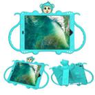 For iPad Pro 10.5 Cartoon Monkey Kids Tablet Shockproof EVA Protective Case with Holder & Shoulder Strap & Handle(Turquoise) - 1