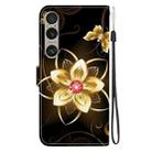 For Sony Xperia 1 VI Crystal Texture Colored Drawing Leather Phone Case(Gold Flower) - 3