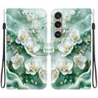 For Sony Xperia 1 VI Crystal Texture Colored Drawing Leather Phone Case(Jade Flowers) - 1