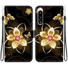 For Sony Xperia 5 VI Crystal Texture Colored Drawing Leather Phone Case(Gold Flower) - 1