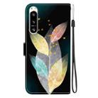 For Sony Xperia 5 VI Crystal Texture Colored Drawing Leather Phone Case(Colored Leaves) - 3