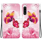 For Sony Xperia 5 VI Crystal Texture Colored Drawing Leather Phone Case(Pink Butterflies) - 1