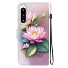 For Sony Xperia 5 VI Crystal Texture Colored Drawing Leather Phone Case(Lotus) - 3