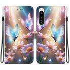 For Sony Xperia 5 VI Crystal Texture Colored Drawing Leather Phone Case(Butterfly Love Flower) - 1