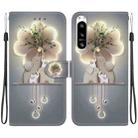 For Sony Xperia 10 VI Crystal Texture Colored Drawing Leather Phone Case(Elephants) - 1