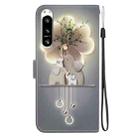 For Sony Xperia 10 VI Crystal Texture Colored Drawing Leather Phone Case(Elephants) - 3