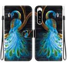 For Sony Xperia 10 VI Crystal Texture Colored Drawing Leather Phone Case(Peacock) - 1