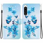 For Sony Xperia 10 VI Crystal Texture Colored Drawing Leather Phone Case(Blue Butterflies) - 1