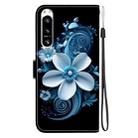 For Sony Xperia 10 VI Crystal Texture Colored Drawing Leather Phone Case(Black Orchid) - 3