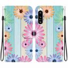 For Sony Xperia 10 VI Crystal Texture Colored Drawing Leather Phone Case(Sunflowers) - 1