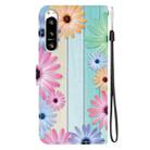 For Sony Xperia 10 VI Crystal Texture Colored Drawing Leather Phone Case(Sunflowers) - 3