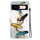 For Google Pixel 8a Crystal Texture Colored Drawing Leather Phone Case(Gold Butterfly Feathers) - 3