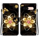 For Google Pixel 8a Crystal Texture Colored Drawing Leather Phone Case(Gold Flower) - 1