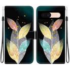 For Google Pixel 8a Crystal Texture Colored Drawing Leather Phone Case(Colored Leaves) - 1