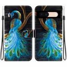 For Google Pixel 8a Crystal Texture Colored Drawing Leather Phone Case(Peacock) - 1