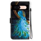 For Google Pixel 8a Crystal Texture Colored Drawing Leather Phone Case(Peacock) - 3