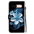 For Google Pixel 8a Crystal Texture Colored Drawing Leather Phone Case(Black Orchid) - 3