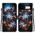 For Google Pixel 8a Crystal Texture Colored Drawing Leather Phone Case(Little Lantern Flower) - 1