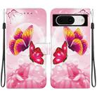 For Google Pixel 8 Crystal Texture Colored Drawing Leather Phone Case(Pink Butterflies) - 1