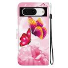 For Google Pixel 8 Crystal Texture Colored Drawing Leather Phone Case(Pink Butterflies) - 3