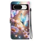 For Google Pixel 8 Crystal Texture Colored Drawing Leather Phone Case(Butterfly Love Flower) - 3