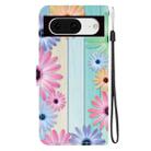 For Google Pixel 8 Crystal Texture Colored Drawing Leather Phone Case(Sunflowers) - 3