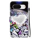 For Google Pixel 8 Crystal Texture Colored Drawing Leather Phone Case(Heart Shaped) - 3