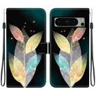 For Google Pixel 8 Pro Crystal Texture Colored Drawing Leather Phone Case(Colored Leaves) - 1