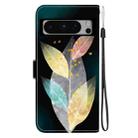 For Google Pixel 8 Pro Crystal Texture Colored Drawing Leather Phone Case(Colored Leaves) - 3