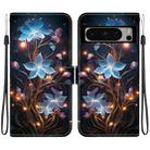 For Google Pixel 8 Pro Crystal Texture Colored Drawing Leather Phone Case(Little Lantern Flower) - 1