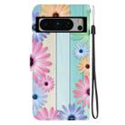 For Google Pixel 8 Pro Crystal Texture Colored Drawing Leather Phone Case(Sunflowers) - 3