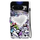 For Google Pixel 8 Pro Crystal Texture Colored Drawing Leather Phone Case(Heart Shaped) - 3