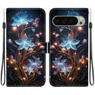 For Google Pixel 9 / 9 Pro Crystal Texture Colored Drawing Leather Phone Case(Little Lantern Flower) - 1