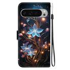 For Google Pixel 9 / 9 Pro Crystal Texture Colored Drawing Leather Phone Case(Little Lantern Flower) - 3