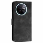 For vivo Y39 5G Grid Butterfly Embossed Pattern Leather Phone Case with Lanyard(Black) - 3