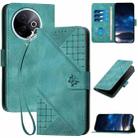 For vivo Y39 5G Grid Butterfly Embossed Pattern Leather Phone Case with Lanyard(Light Blue) - 1
