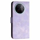For vivo Y39 5G Grid Butterfly Embossed Pattern Leather Phone Case with Lanyard(Light Purple) - 3
