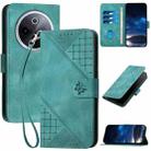 For vivo iQOO Z10 / T4 / Y300 Pro Grid Butterfly Embossed Pattern Leather Phone Case with Lanyard(Light Blue) - 1